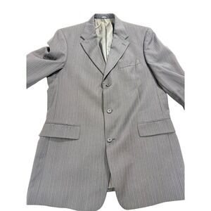 Ted Baker London Nordstrom Men's Gray Pinstripe 3 Button Blazer Coat Size 44L